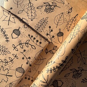 Carta da regalo ecologica autunnale, 100% riciclata e riciclabile, carta da regalo Kraft sostenibile, carta da regalo per compleanno e anniversario
