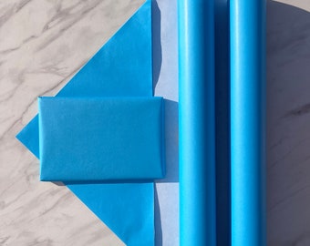 Sky Blue Lined Eco Friendly Gift Wrapping Paper, 100% Recycled & Recyclable, Sustainable Kraft Wrapping Paper, Birthday Gift Wrap