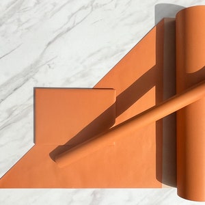 Papel de regalo ecológico Tango Naranja, 100 % reciclado y reciclable, papel kraft para regalo de cumpleaños, cinta a juego.