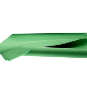 ミッドグリーン、高級厚手 18GSM ティッシュペーパーシート、環境に優しい、フルサイズ 75 cm x 50 cm 1-100 枚折りたたみ、午後 3 時までに当日発送