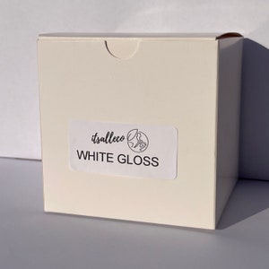 Cajas de regalo para velas en paquete plano, color kraft blanco brillo, 10 x 10 x 10 cm, calendario de adviento, recicladas y reciclables.