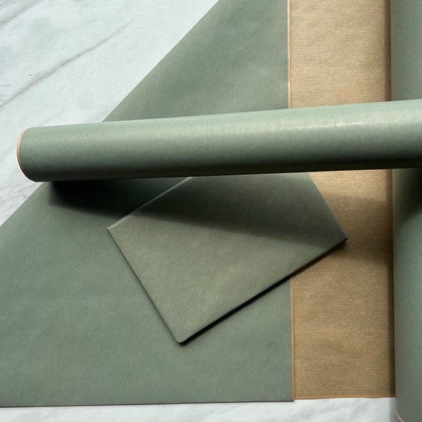 Grey Lined Eco Friendly Gift Wrapping Paper, 100% Recycled & Recyclable, Sustainable Kraft Wrapping Paper, Birthday Gift Wrap