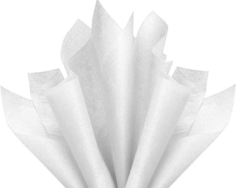 Paquete de 5 o 10 hojas de papel tisú de lujo, color blanco, de 18 g/m² de grosor, ecológico, tamaño completo de 75 cm x 50 cm, predoblado, envío el mismo día antes de las 3 p. m.