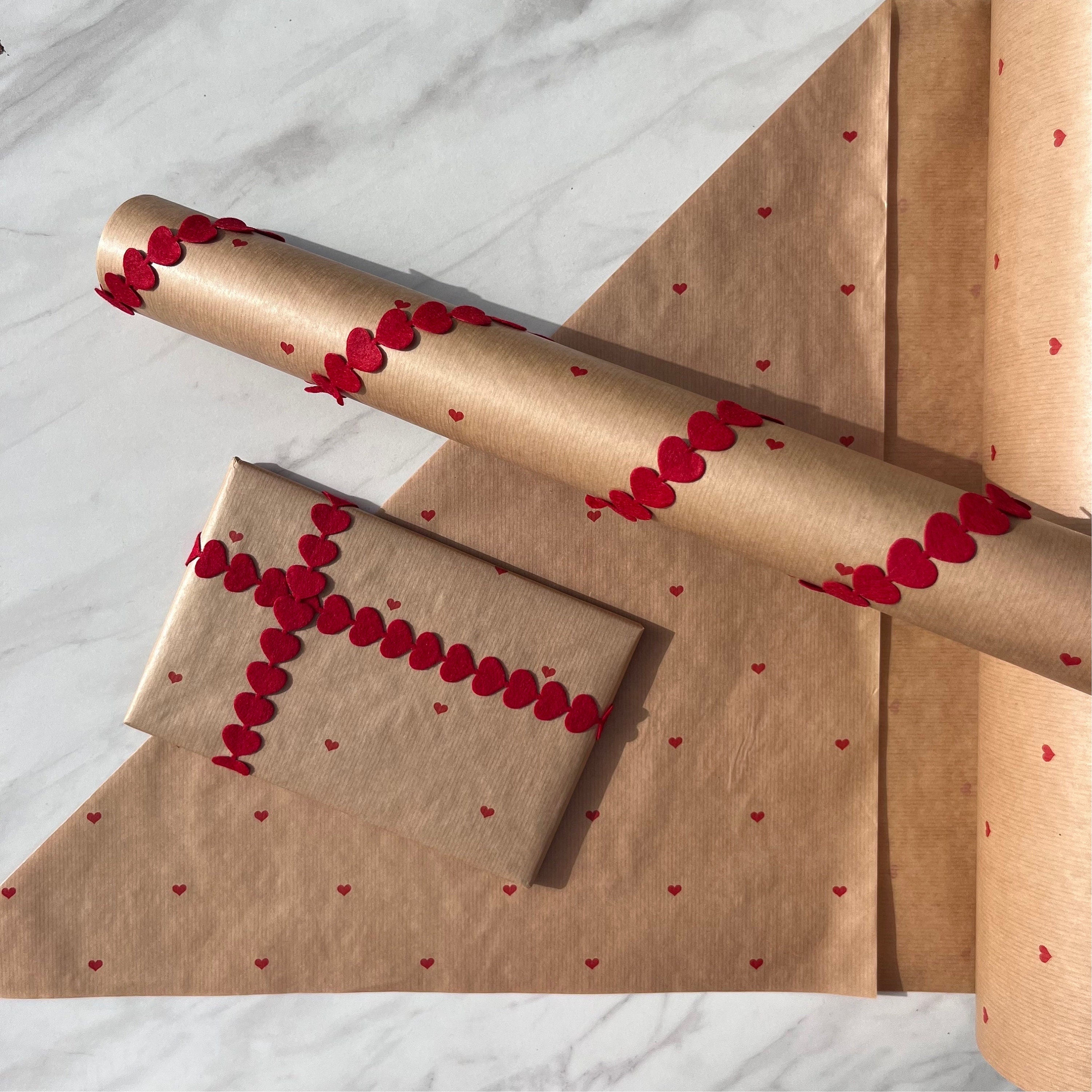 Matt Red Kraft Wrapping Paper, Sustainable Eco Friendly Kraft