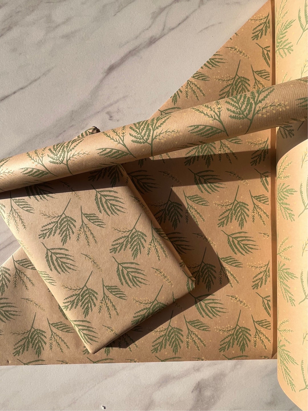 Mimosa Flowers Eco Friendly Gift Wrapping Paper, 100% Recycled ...