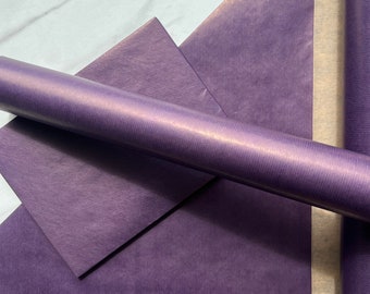 Papel de envolver regalo Kraft ecológico forrado de color púrpura, 100% reciclado y reciclable, sostenible, cumpleaños, envoltura de regalo de Navidad