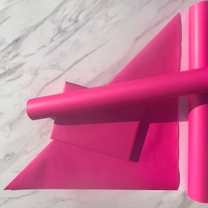 Papier cadeau écologique doublé rose fluo, 100 % recyclé et recyclable, papier kraft durable, emballage cadeau d'anniversaire de fille