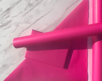 Wrapping Paper Neon Pink Lined 50CM Wide Eco Friendly, 100% Recycled Kraft | Recyclable, Sustainable, Plastic Free Gift Wrap