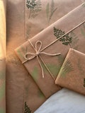 Wrapping Paper Botanical Leaves 50CM Wide Eco Friendly, 100% Recycled Kraft | Recyclable, Sustainable, Plastic Free Gift Wrap