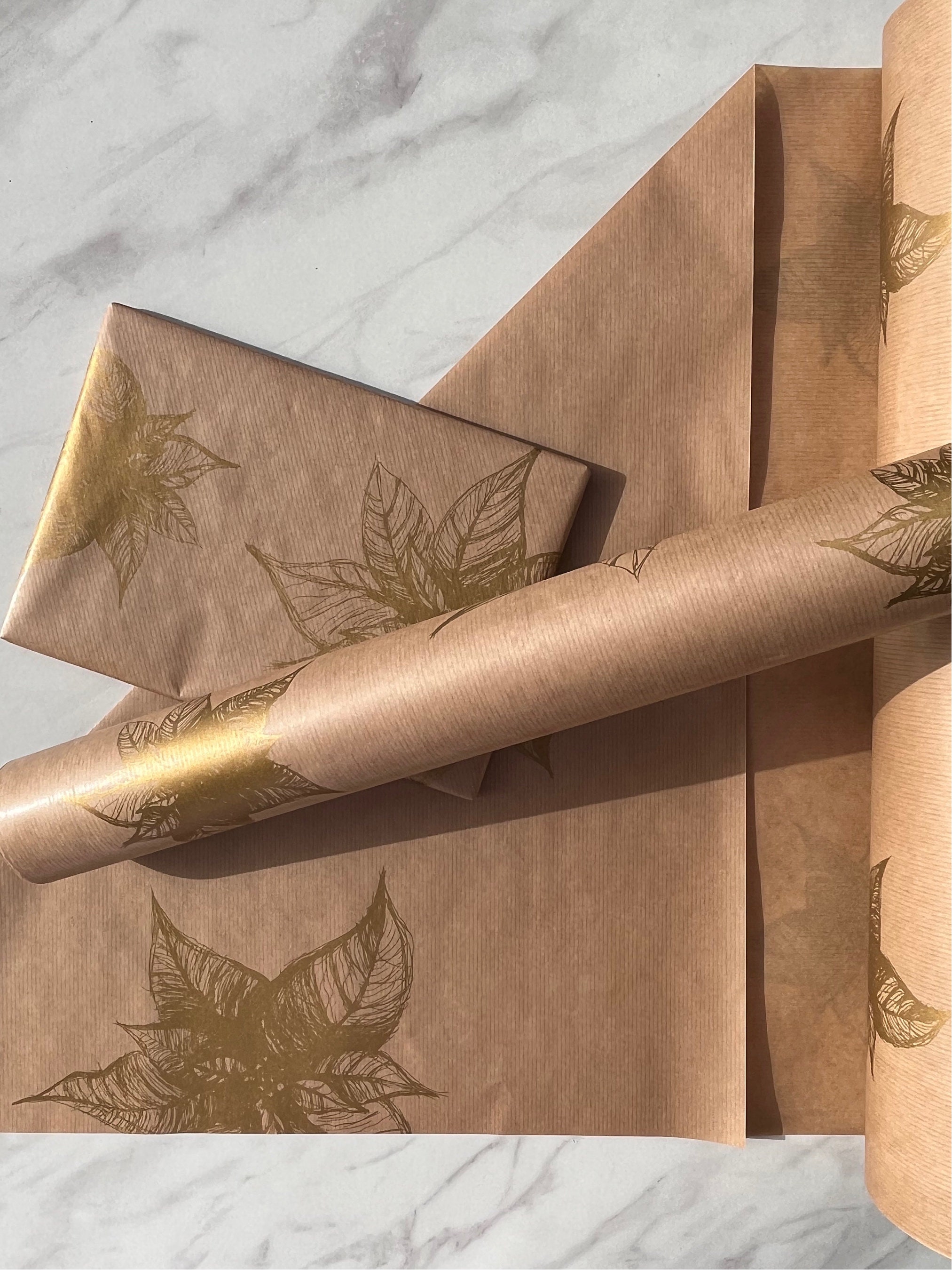 Matte Chocolate Brown Christmas Wrapping Paper Roll Kylie Jenner Kardashian  Minimalist 