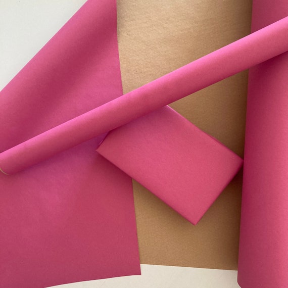 Hot Pink Eco Friendly Gift Wrapping Paper, 100% Recycled & Recyclable,  Kraft Wrapping Paper, Birthday Wrapping Paper, Christmas Gift Wrap 