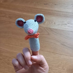 Fingerpuppe Fingerpuppen gehäkelt Maus