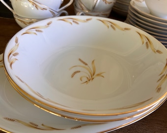 Vintage Golden Grain Dinner Plates - Abalone China Made in Japan