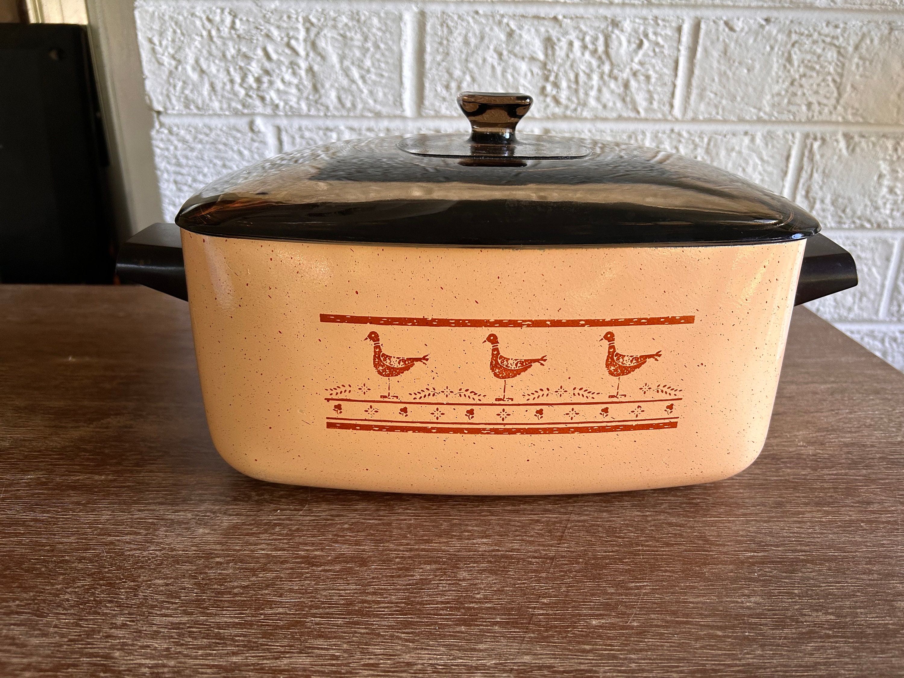Vintage West Bend 6 Qt Slow Cooker Rectangle Crock Pot Orange Brown Tested  Retro