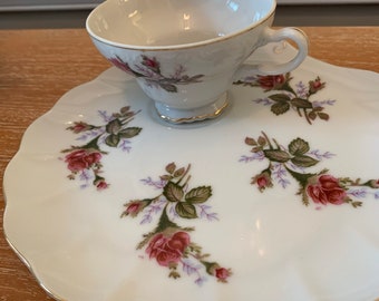 Moss Rose by UCAGCO Snack Plate and Cup