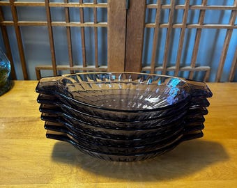 Set of (6) Smoky Amethyst Purple Sundae/Banana Split Dishes