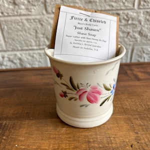 Antique German Handmade/Painted Shaving Mug with Homemade Shaving Soap