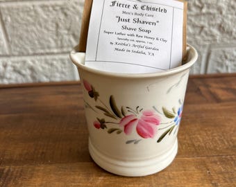 Antique German Handmade/Painted Shaving Mug with Homemade Shaving Soap