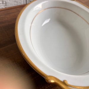 Vintage Noritake White with Gold Trim Oval Serving Bowl