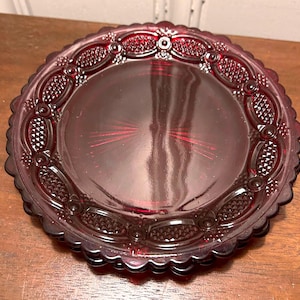 Vintage Avon Ruby Red Multi-Purpose Plates - set of 2