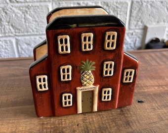 Ceramic Napkin Holder - Primitive House - Welcome