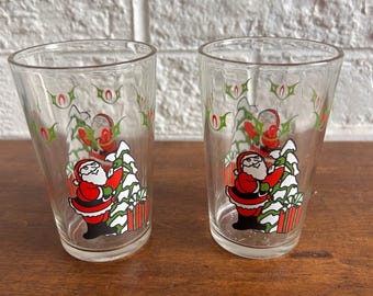 Vintage Santa Juice/Milk for Santa Glass