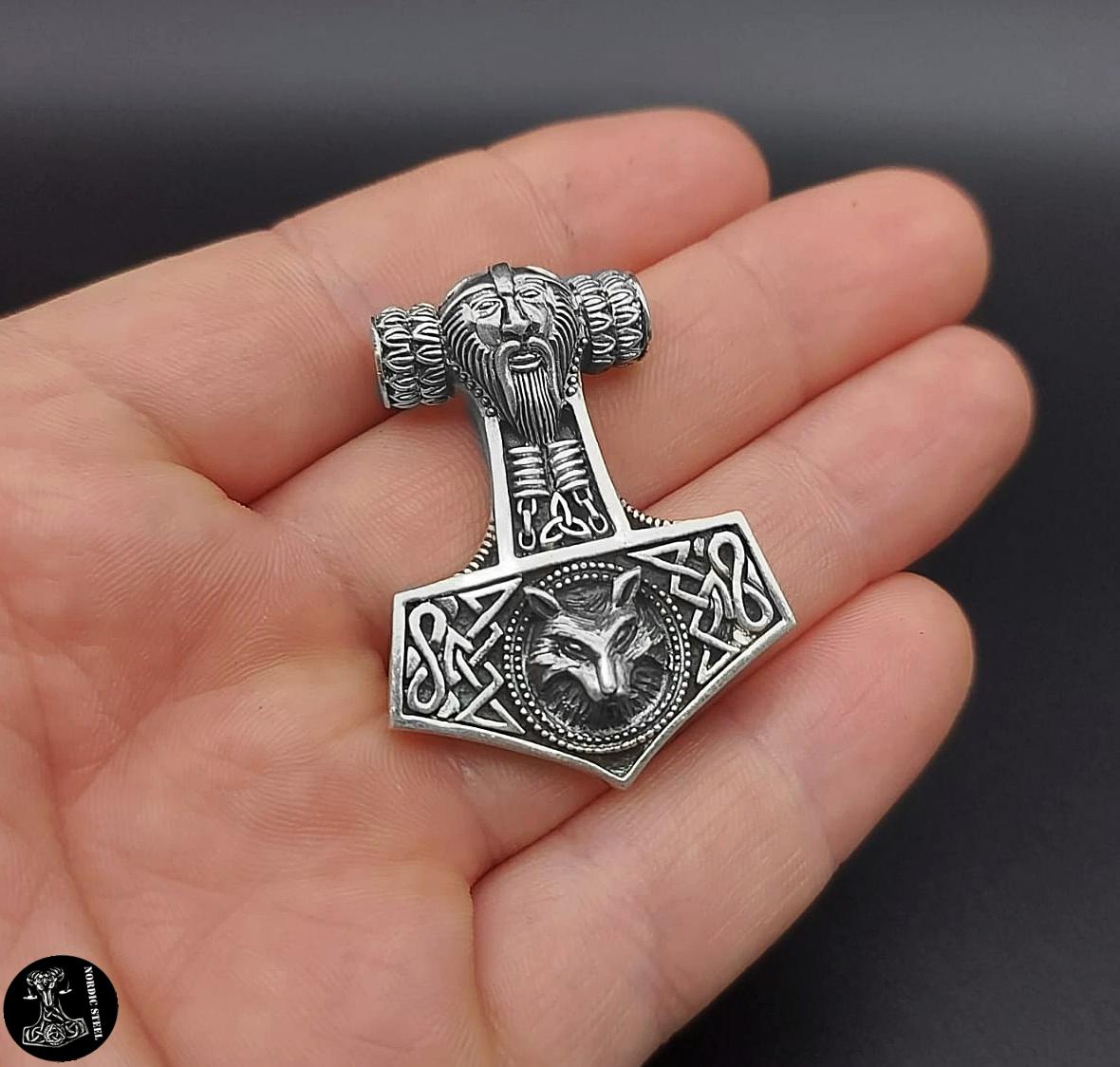 Collana Uomo Nordica Odin Mjolnir - Martello Di Thor In Acciaio Inossidabile Con Nodo Celtico, Amuleto Vichingo Fatto A Mano - 4