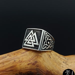 Anel de prata esterlina 925, joia viking wotan, nó medieval, anéis de presente medieval, mitologia nórdica, novo