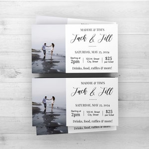 Jack and Jill Ticket, bearbeitbare Vorlage, personalisierbar, digitaler Download, druckbar, Templett INSTANT Download