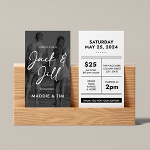 Jack and Jill Ticket, Editable Template, Customizable, Digital Download, Printable, Templett INSTANT Download