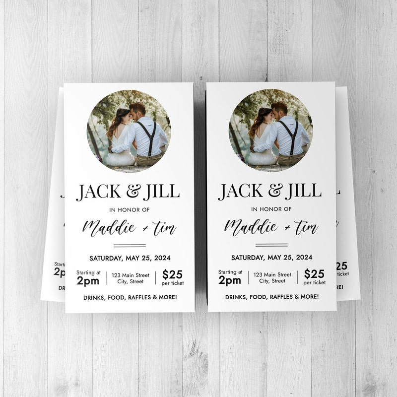 Jack and Jill "jasmine" Ticket Show - Etsy New Zealand