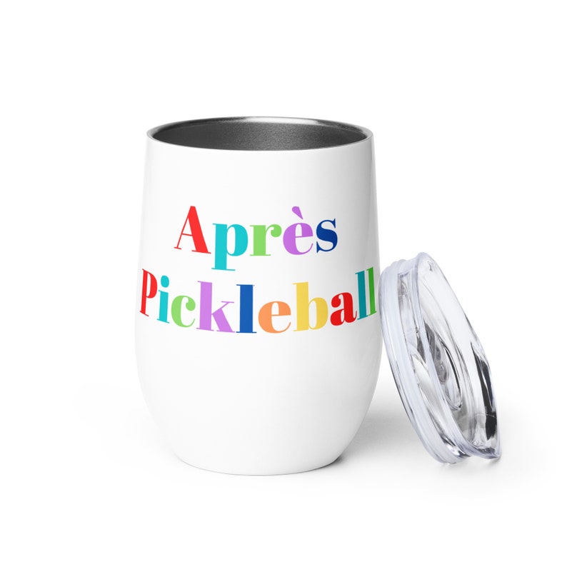 Aprés Pickleball Wine Tumbler with Lid -Pickleball Gift for Men and Women