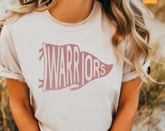Camiseta unisex con la mascota del banderín de los Warriors: Camiseta vintage para el día del partido