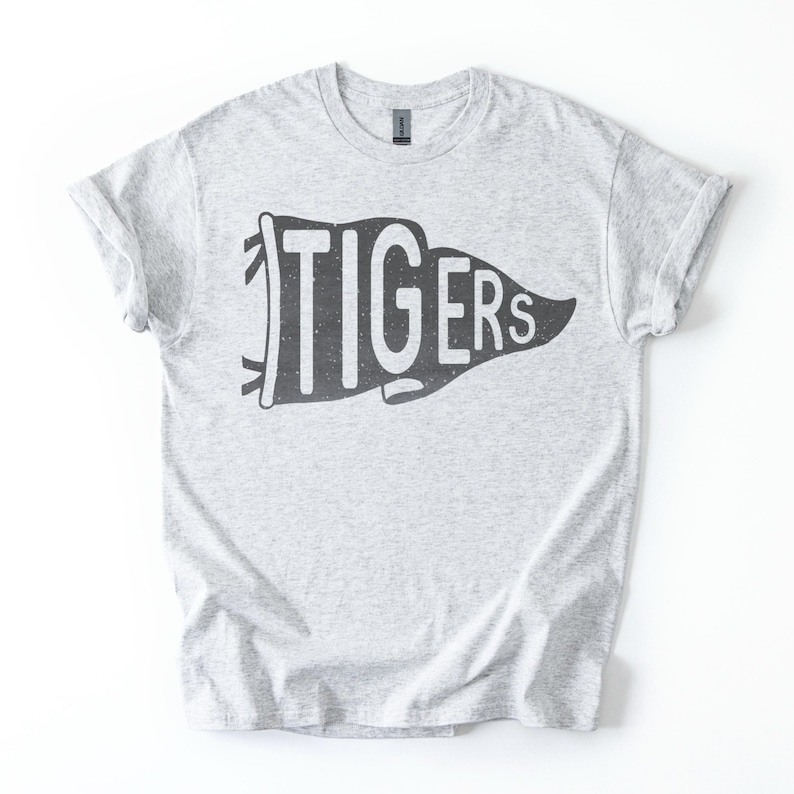 Tigers Pennant Mascot T-shirt: Tigers T-Shirt | Vintage Pennant Graphic Tee | Unisex School Spirit Mascot Shirt | Game Day Tshirt image 4