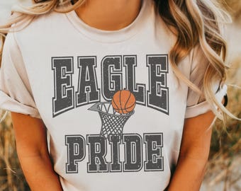 Eagle Pride Basketball T-Shirt: Distressed Vintage Game Day Tee