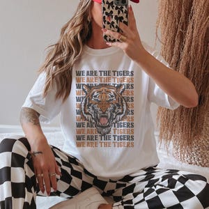 We Are the Tigers T-Shirt - Unisex Tiger Mascot Shirt - School Spirit Graphic Tee - Game Day Outfit - Retro Tiger Shirt - Tigers Varsity tee