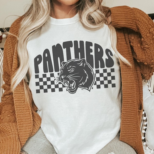 Panthers Mascot T-shirt Vintage Game Day Tee Panthers T-Shirt | Retro Panther Mascot Shirt | Unisex School Spirit Tee | Game Day Graphic tee