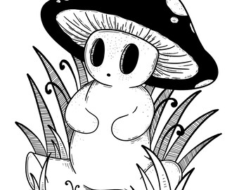 Sketched Gus Sits Print - 5x7