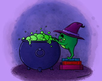 Witchy Toad Print - 5x7