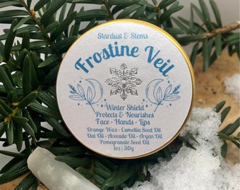 FROSTINE VEIL Moisturizer for Winter Skin, Orange Wax Soothing Skincare for Dry Chapped Hands & Feet, Nourishing Ointment, Itch Relief Cream