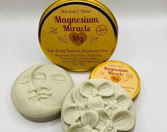 MAGNESIUM MIRACLE Relaxing Natural Deodorant Cream, Baking Soda Free | Organic Cocoa Butter, Arrowroot and Clay | Eco-Friendly, Plastic Free