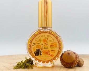 COTTAGE WITCH PERFUME, Cozy Autumn Cinnamon Bun Spice Scent, Oak Tree Folklore Fragrance, Witchy Fall Perfume, Gift for Her, Halloween Witch