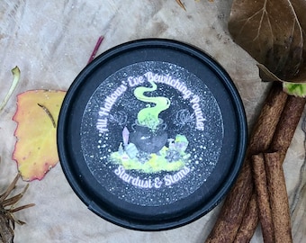 ALL HALLOWS' EVE Bewitching Bronzer Powder with Real Pumpkin Spice, Glitter Makeup, Handmade Samhain Gift, Witch Magic Fall Halloween Makeup