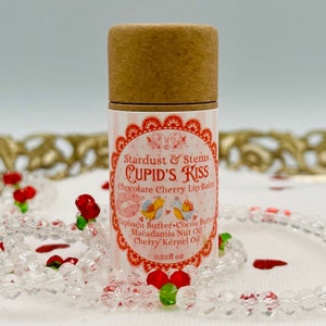 CUPID'S KISS Valentine Lip Balm, Natural Cherry, Chocolate, Cocoa Butter, Cupuacu Butter, Macadamia Oil, Organic Lip Moisturizer Paper Tube bild 10