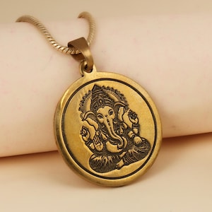 Lord Ganesha Pendant Necklace: Hindu God Amulet, Spiritual Protection