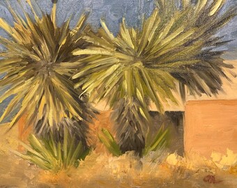 Oil Painting of New Mexico Yuccas