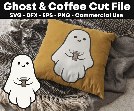 Ghost & Coffee SVG Design for Halloween Ghost SVG Ghost PNG - Etsy