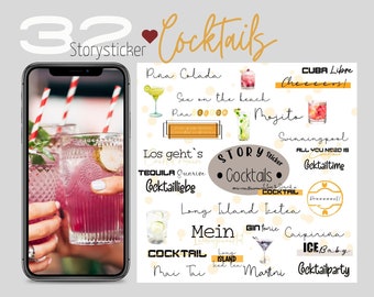 Instagram Story Sticker Cocktails I Instagram I Daily I Direct Download I Blogger