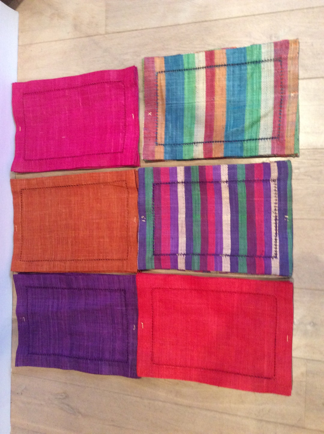 Lot De 6 Sets De Table En Raphia Rabane – Tissés Main – Madagascar – NEUF