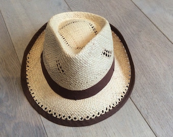 Sombrero de rafia tejido, estilo panamá, hecho a mano Madagascar, sombrero de paja